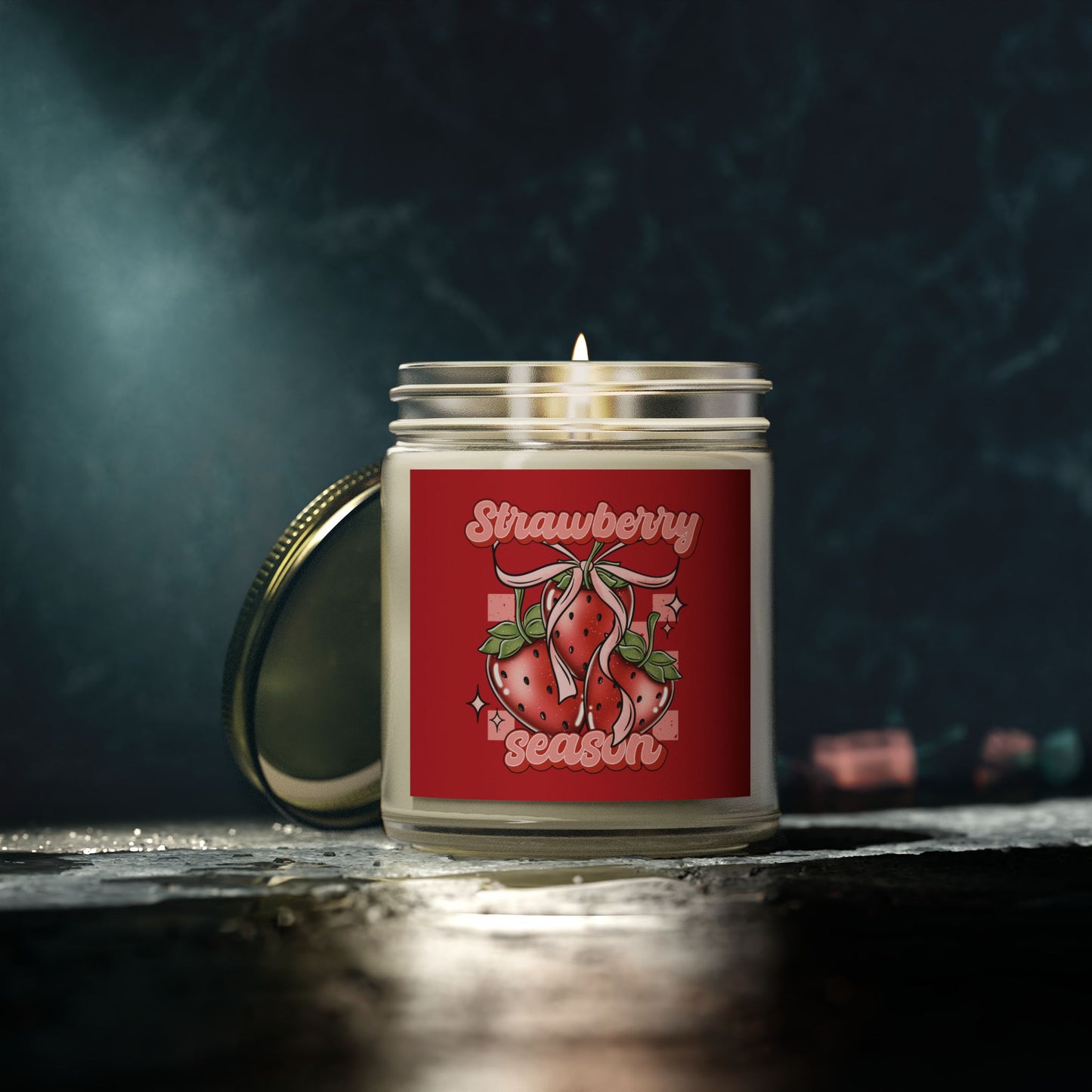 Strawberry Season Scented Candle – Coconut Apricot Wax (9oz)