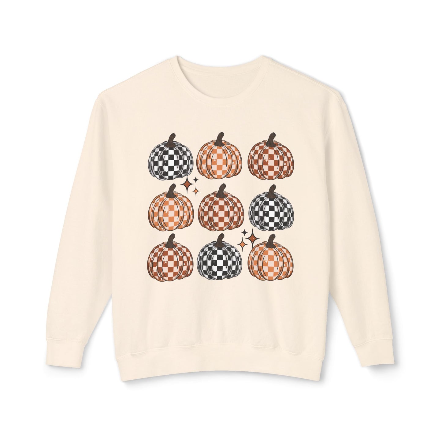 Checkered Pumpkins Lightweight Crewneck
