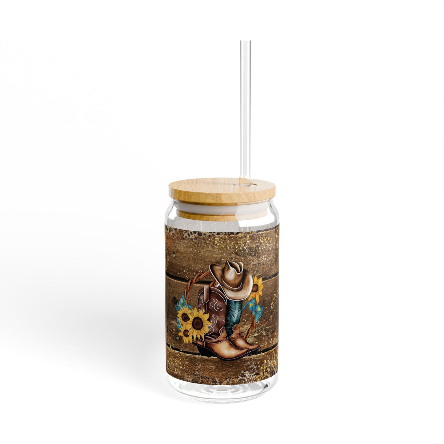 Western Cowgirl Sipper Glass, 16oz