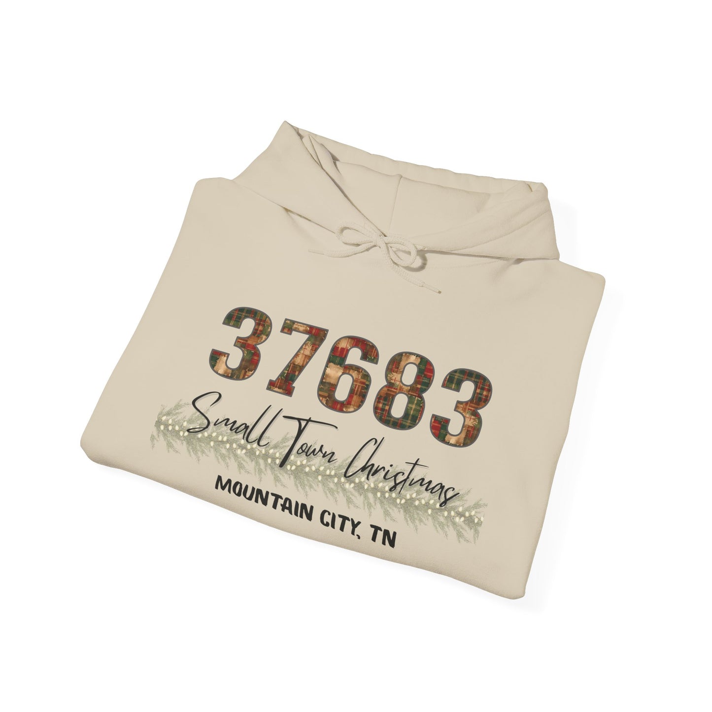 Small Town Christmas Hoodie - Mtn City | Cozy Winter Apparel, Gift for Him/Her, Holiday Outfit, Family Gathering Clothes