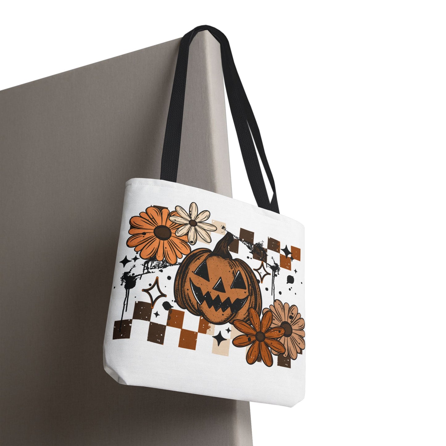 Halloween Floral Tote Bag | Pumpkin Harvest Bag | Fall Seasonal Tote, Trick or Treat, Autumn Decor, Gift for Her