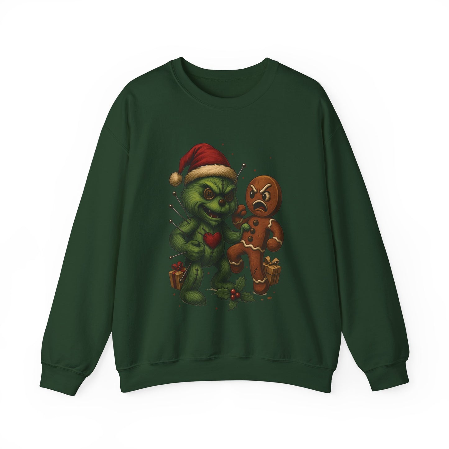 Voodoo vs the Gingerbread Man Crewneck Sweatshirt, Christmas Sweatshirt, Unisex Pullover, Gift for Friends
