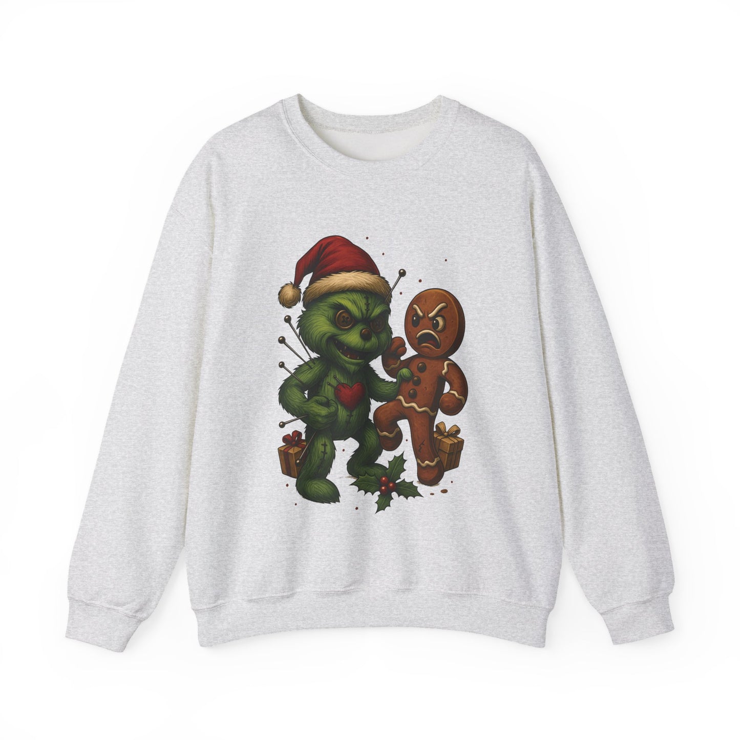 Voodoo vs the Gingerbread Man Crewneck Sweatshirt, Christmas Sweatshirt, Unisex Pullover, Gift for Friends