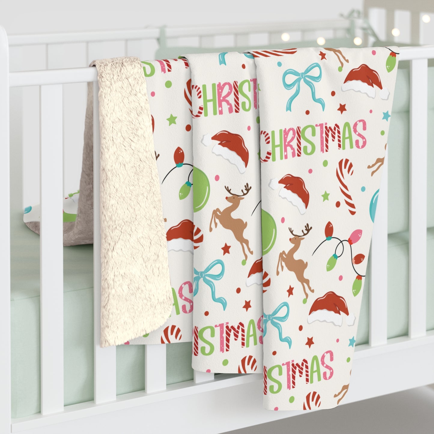 Simple Christmas Sherpa Fleece Blanket