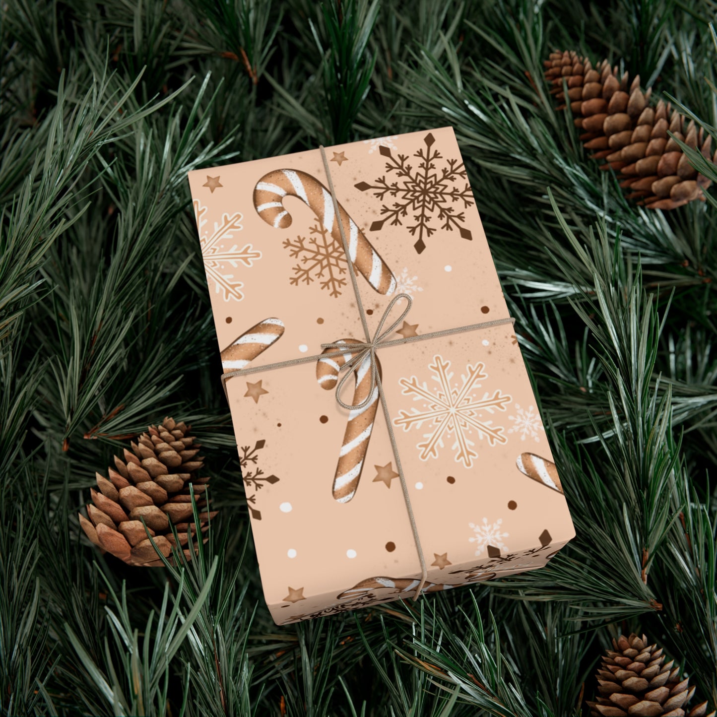 Candy Canes and Snowflakes Gift Wrap Papers