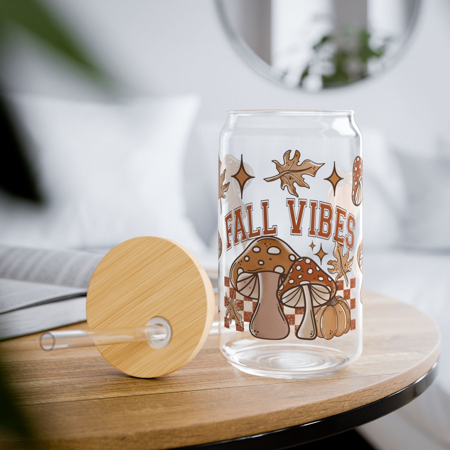 Fall Vibes Sipper Glass, 16oz