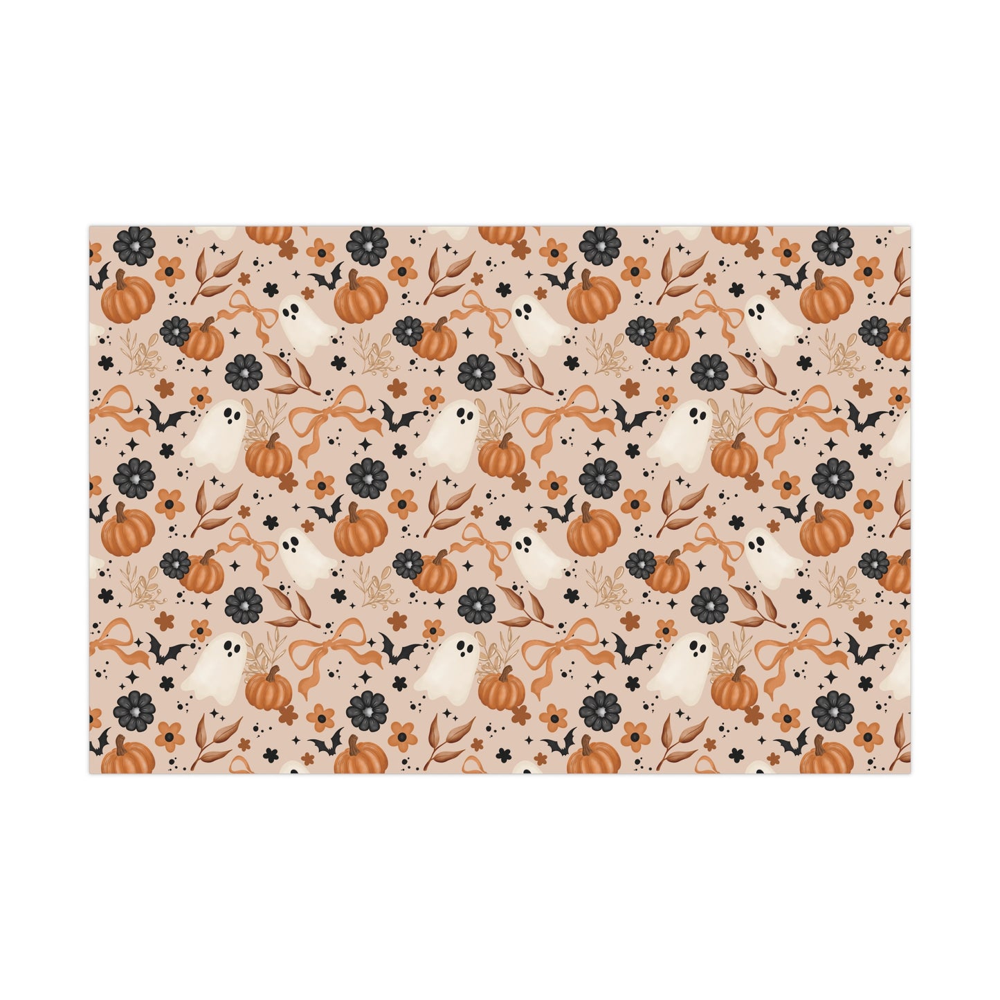 Fall Pumpkins and Florals Gift Wrap Papers