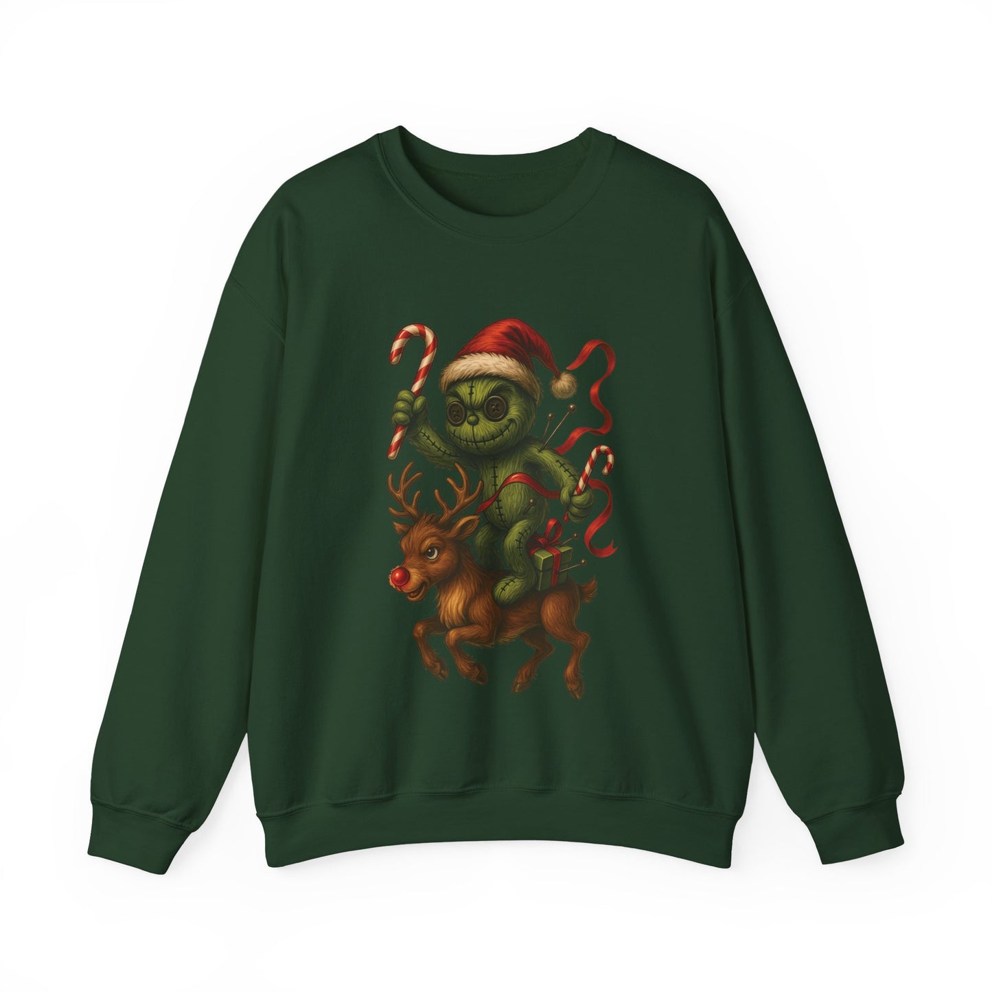 Voodoo Reindeer Rider Crewneck Sweatshirt, Christmas Sweatshirt, Unisex Pullover, Gift for Friends