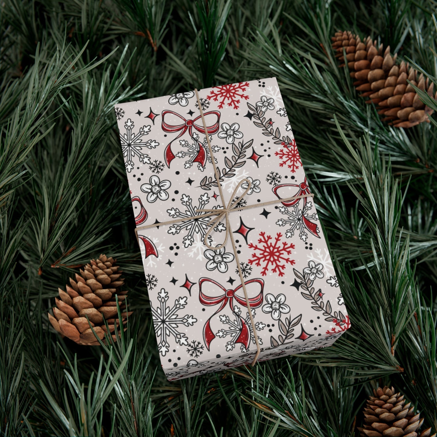 Snow and Bows Gift Wrap Papers