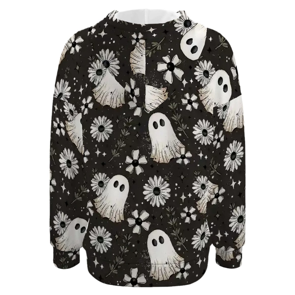 Floral Ghost Women's All Over Print Hoodie - Matching Dog Hoodie (optional)
