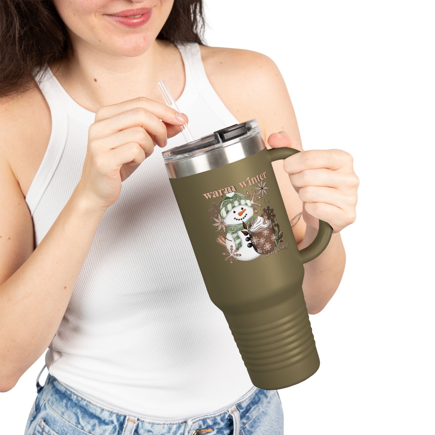 Warm Wishes Snowman Crewneck and 40oz Insulated Tumblr Bundle