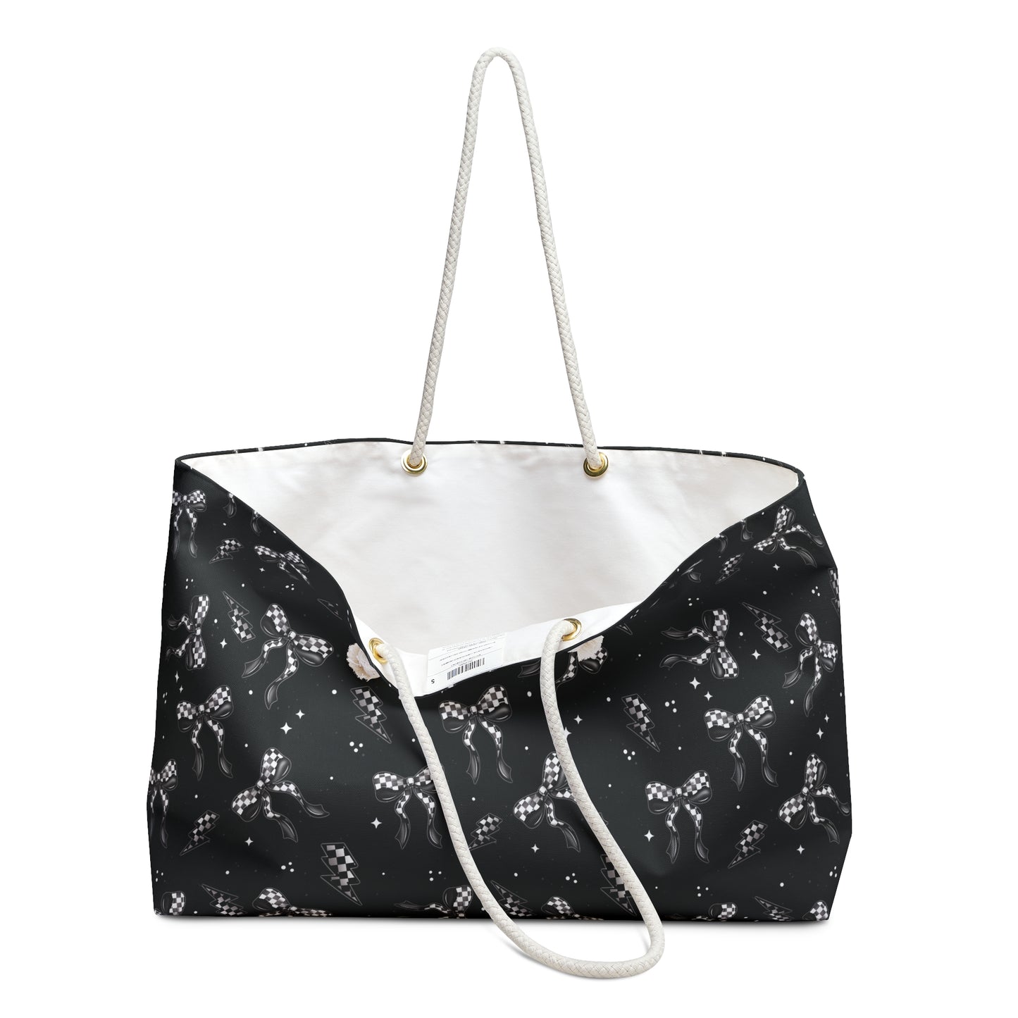 Checker Bows Weekender Bag - Eco-Friendly Travel Tote