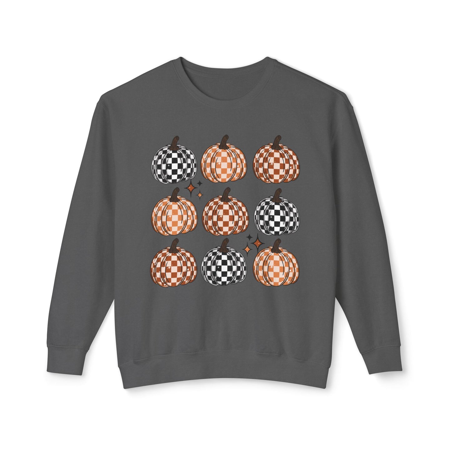 Checkered Pumpkins Lightweight Crewneck