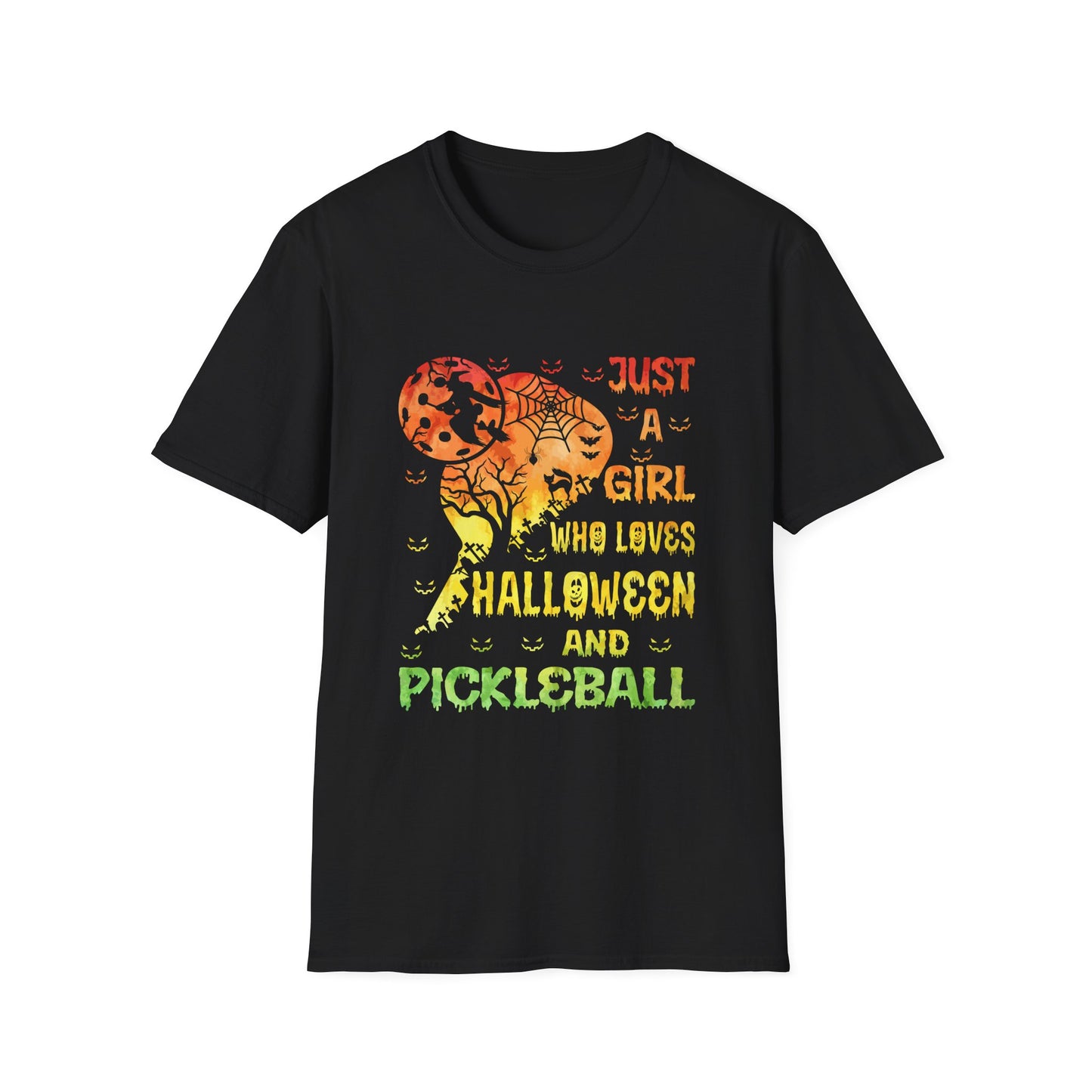 Just a Girl Who Loves Halloween and Pickleball T-Shirt