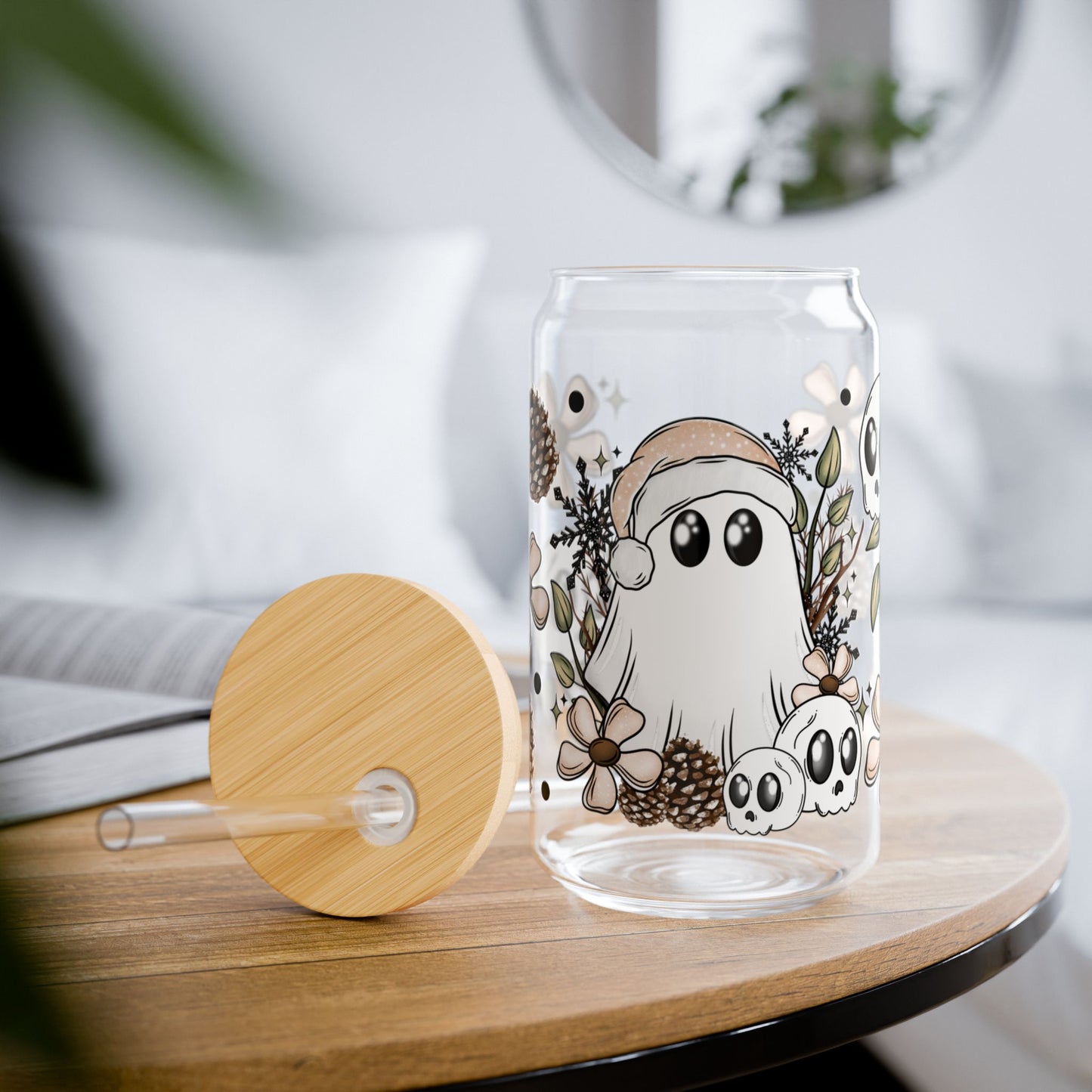 White Ghostie Sipper Glass, 16oz
