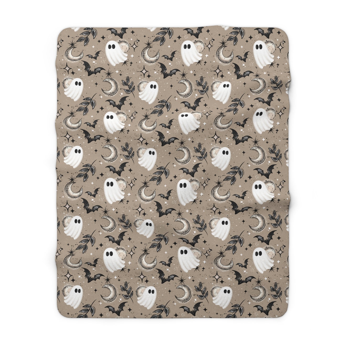 Ghosts and Moons Sherpa Fleece Blanket
