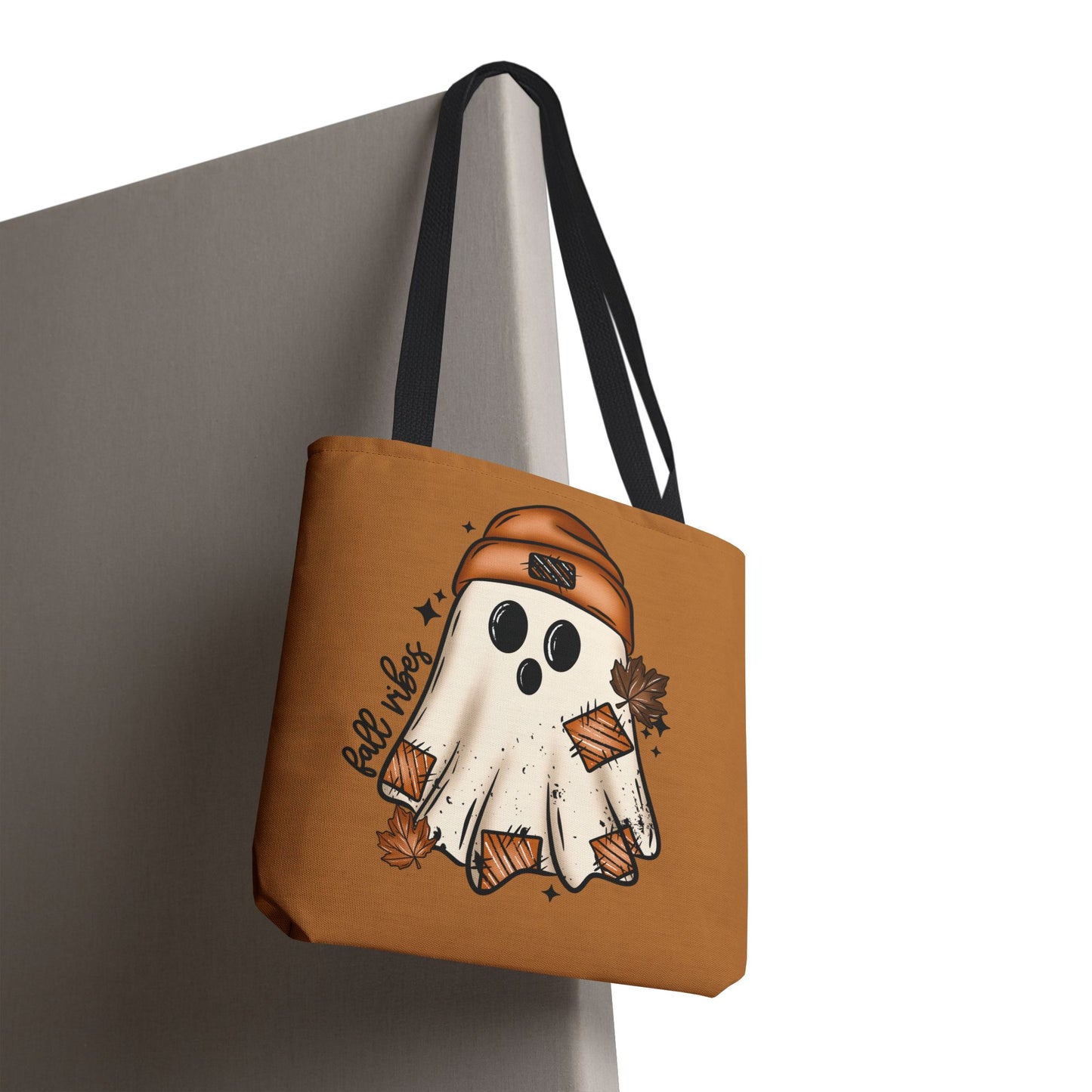 Fall Vibes Ghostie Tote Bag | Fall Seasonal Tote, Trick or Treat, Autumn Decor, Patchwork, Gift for Her