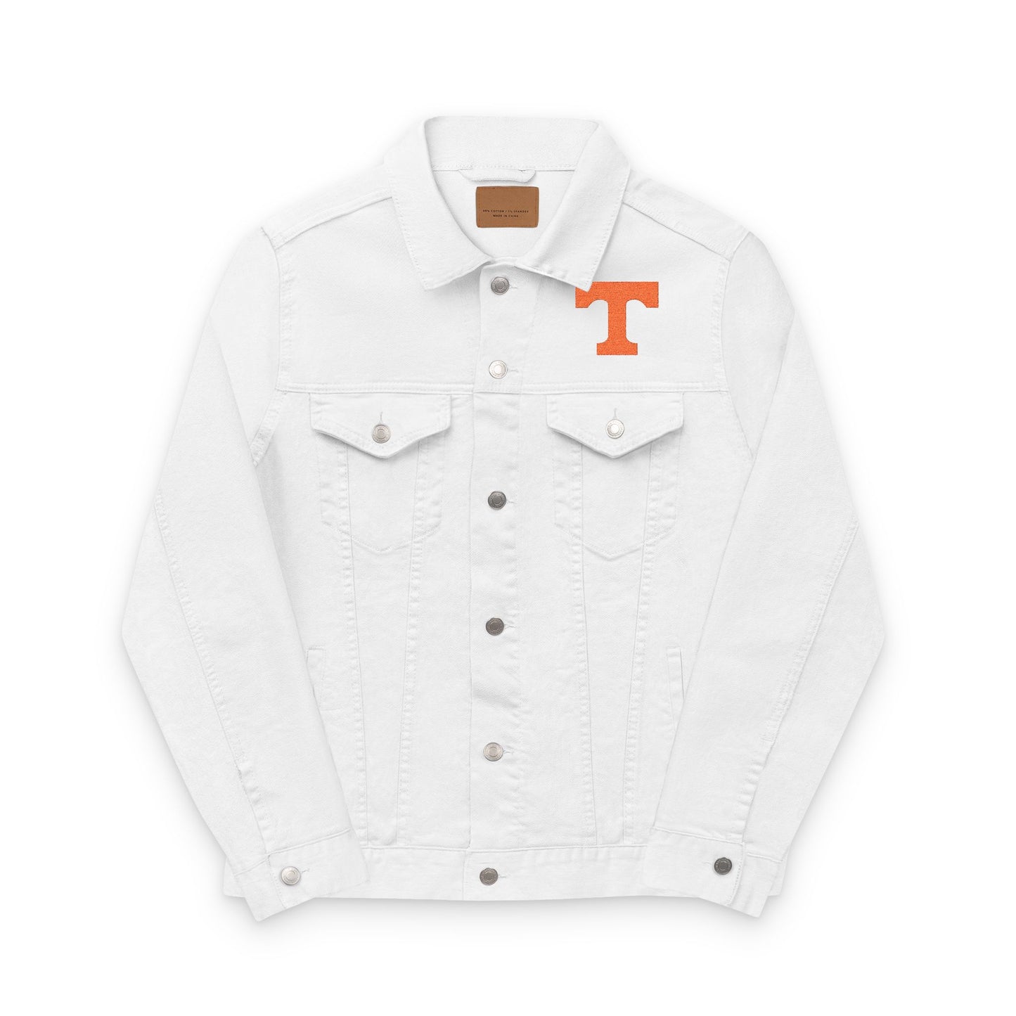 For the Tennessee Fan Denim Jacket, Embroidered Jean Jacket for Newlyweds, Wedding Gift, Casual Style, Custom Denim Outerwear