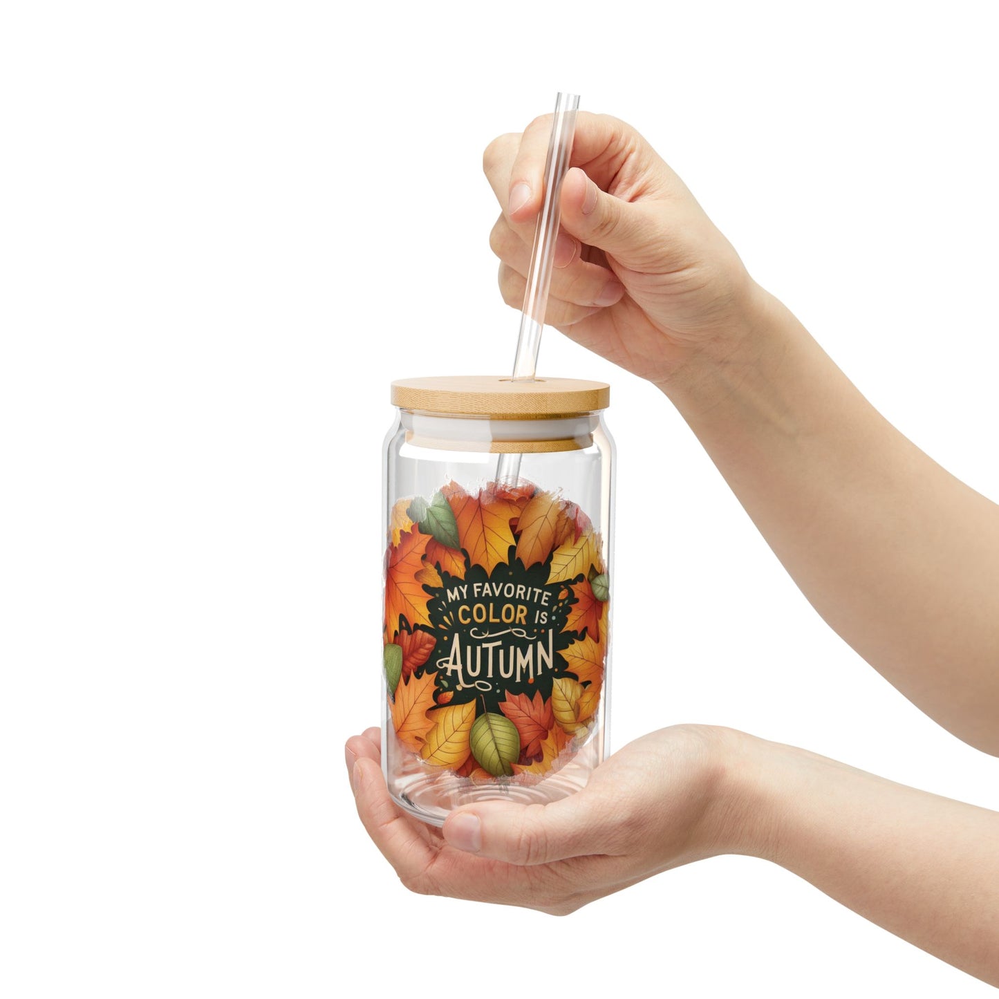 My Favorite Color is Autumn Sipper Glass, 16oz