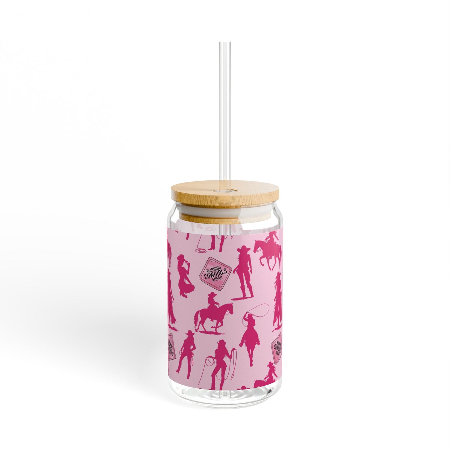 Pink Cowgirls Rodeo Sipper Glass, 16oz