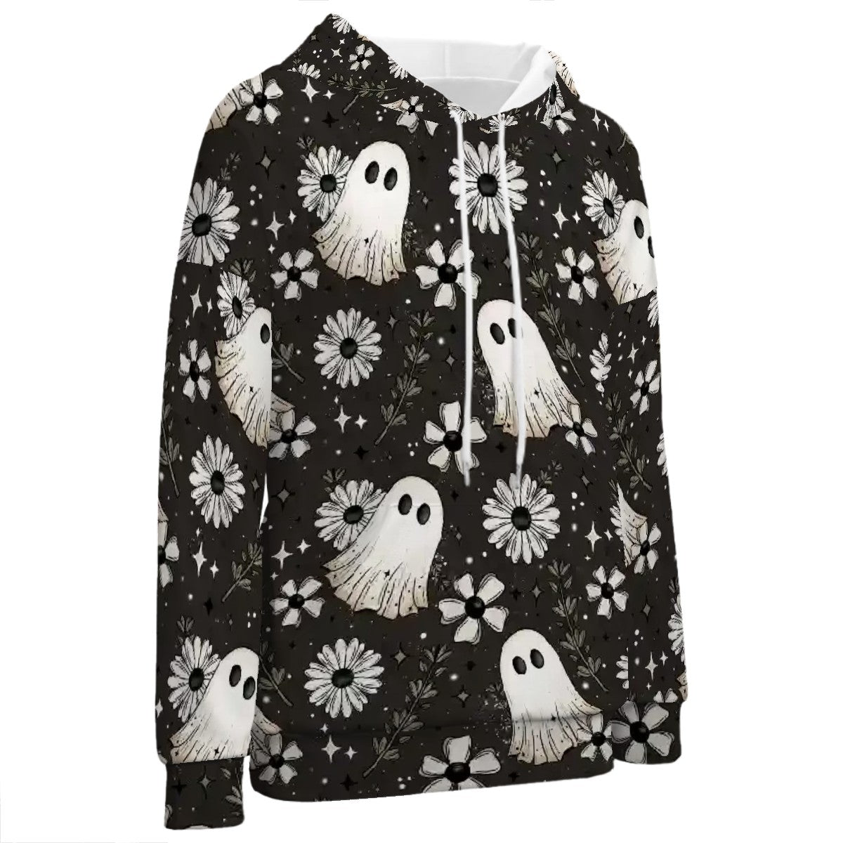 Floral Ghost Women's All Over Print Hoodie - Matching Dog Hoodie (optional)