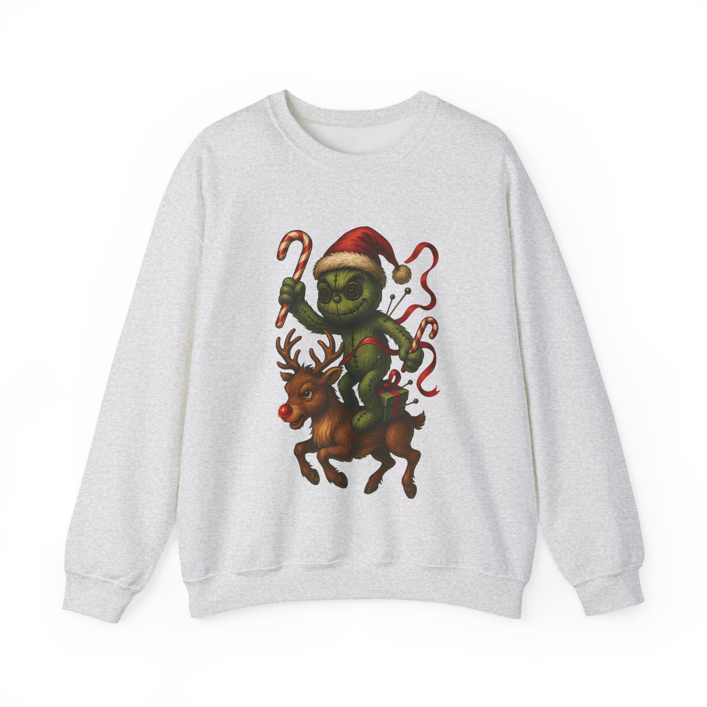 Voodoo Reindeer Rider Crewneck Sweatshirt, Christmas Sweatshirt, Unisex Pullover, Gift for Friends