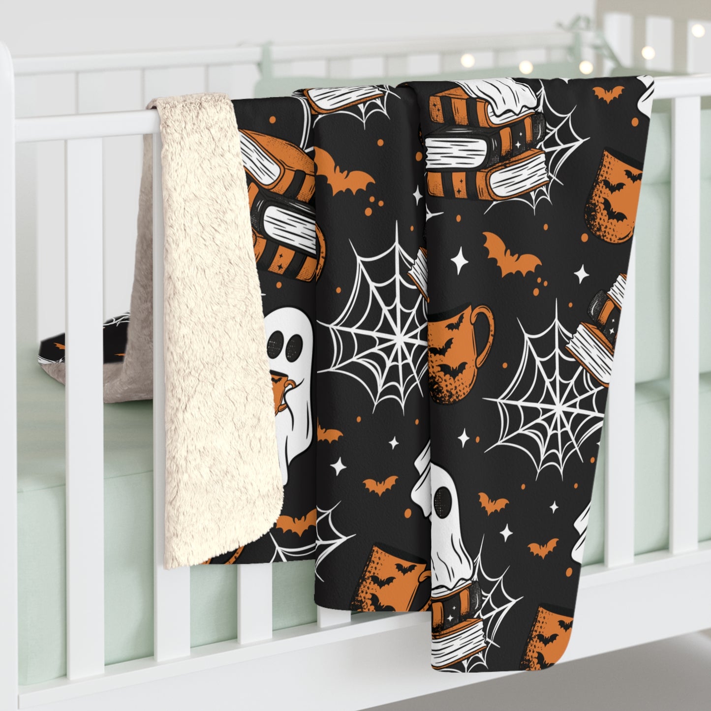 Ghosts and Books Season Sherpa Fleece Blanket