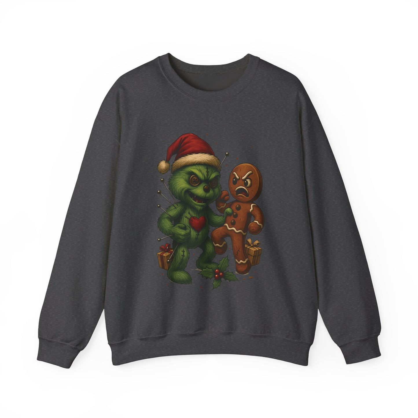 Voodoo vs the Gingerbread Man Crewneck Sweatshirt, Christmas Sweatshirt, Unisex Pullover, Gift for Friends