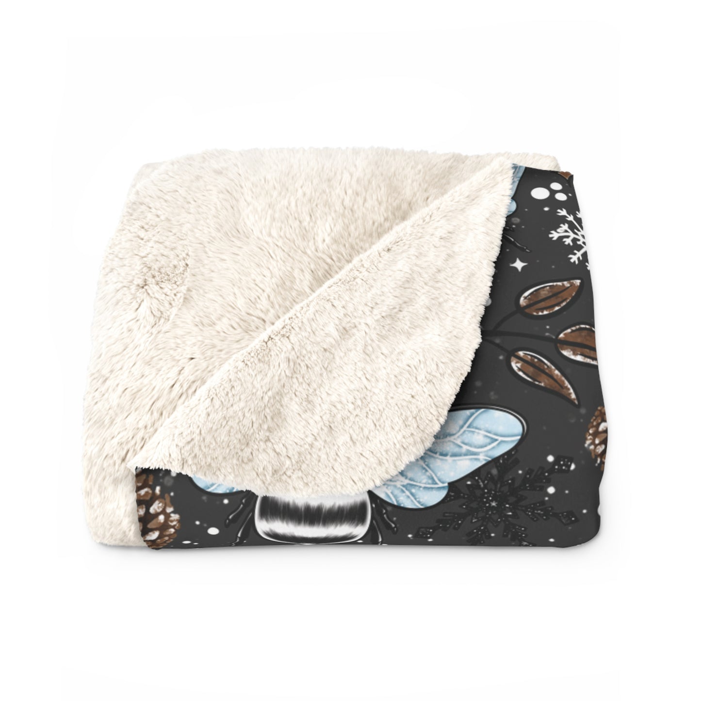 Winter Bees Sherpa Fleece Blanket