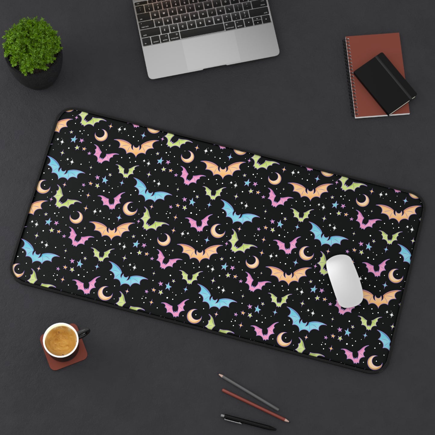 Rainbow Bats Desk Mat