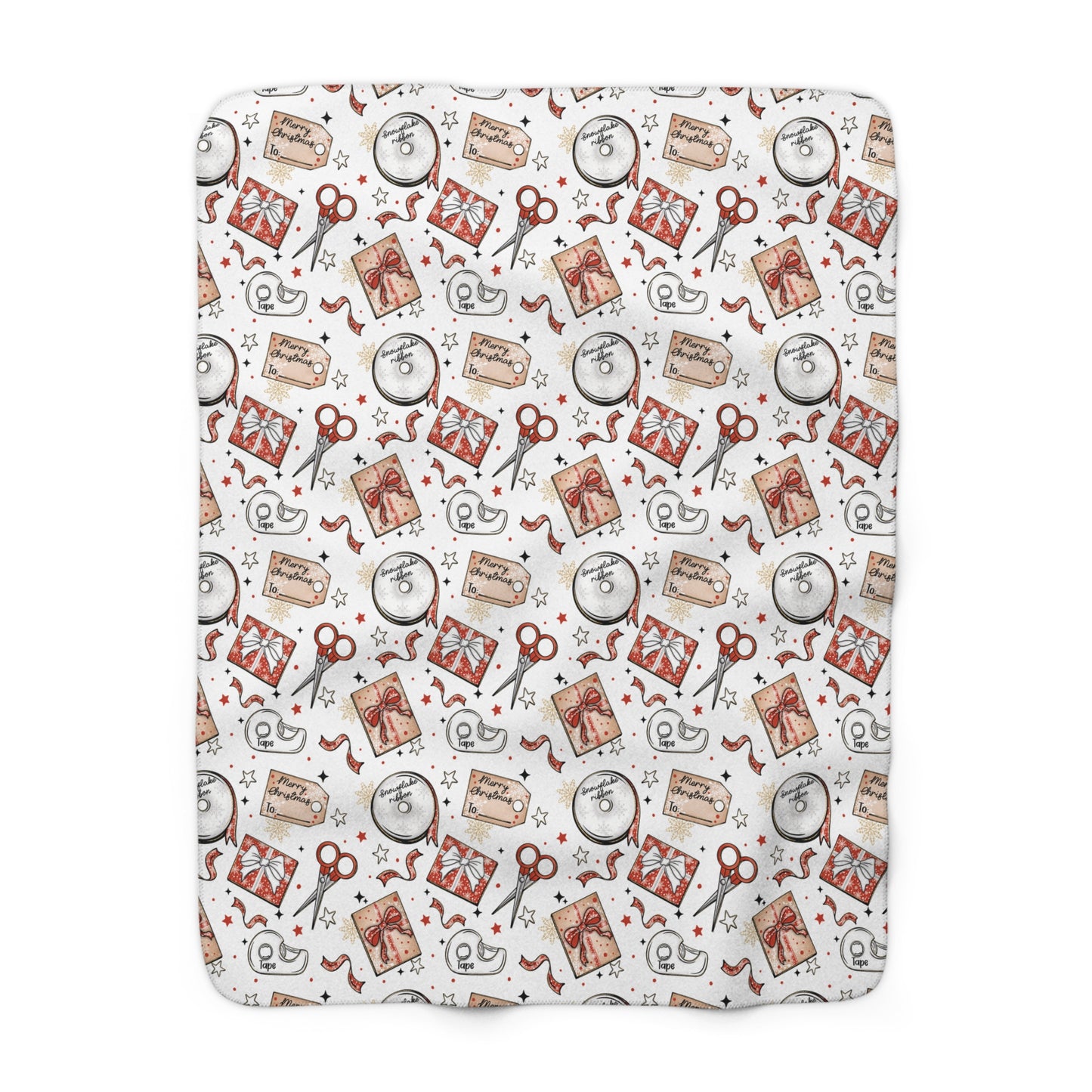 Wrapping Paper Sherpa Fleece Blanket