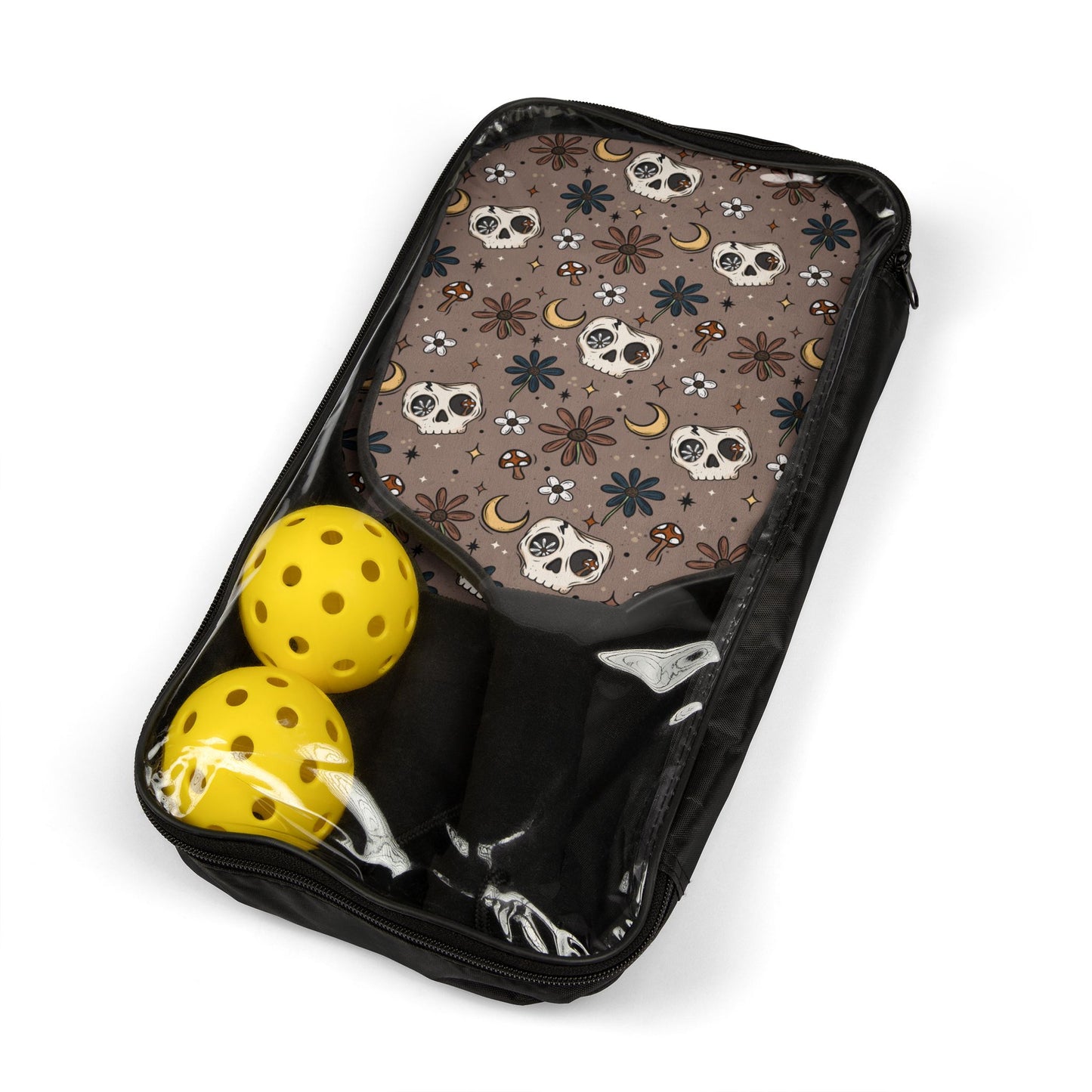 Floral Skellie Pickleball Paddle Set with Balls