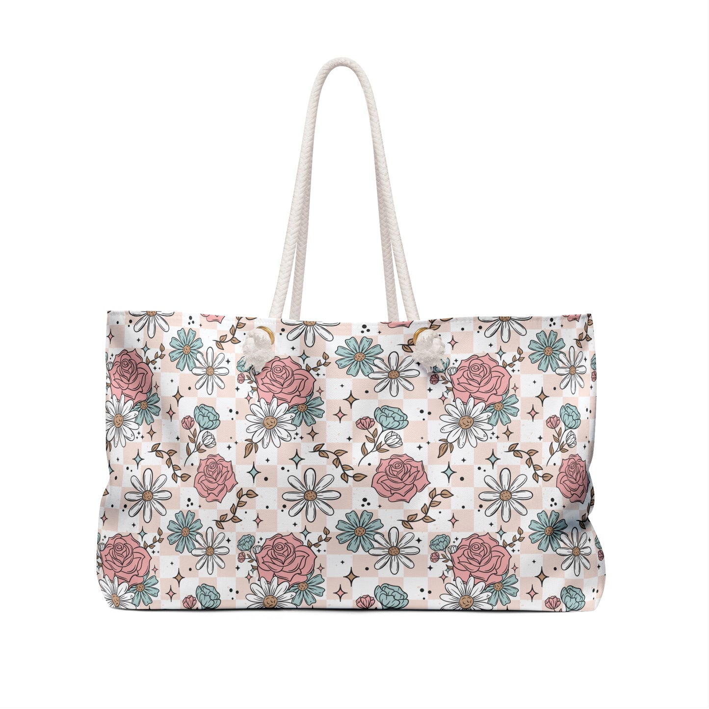 Pink & Blue Florals Weekender Bag - Eco-Friendly Travel Tote
