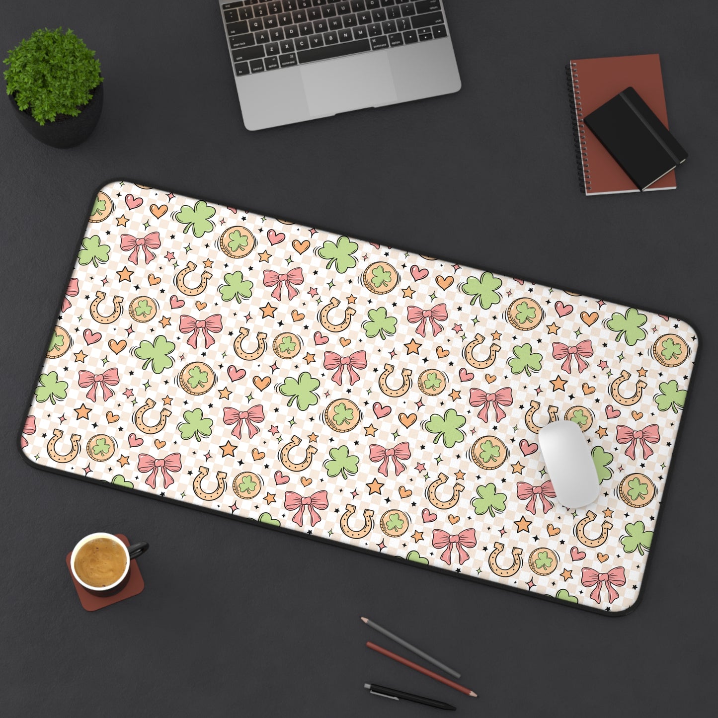 St. Patty's Bows Desk Mat