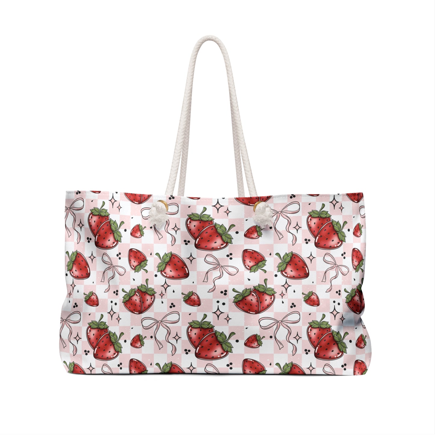 Strawberry Season Weekender Bag - Eco-Friendly Travel Tote