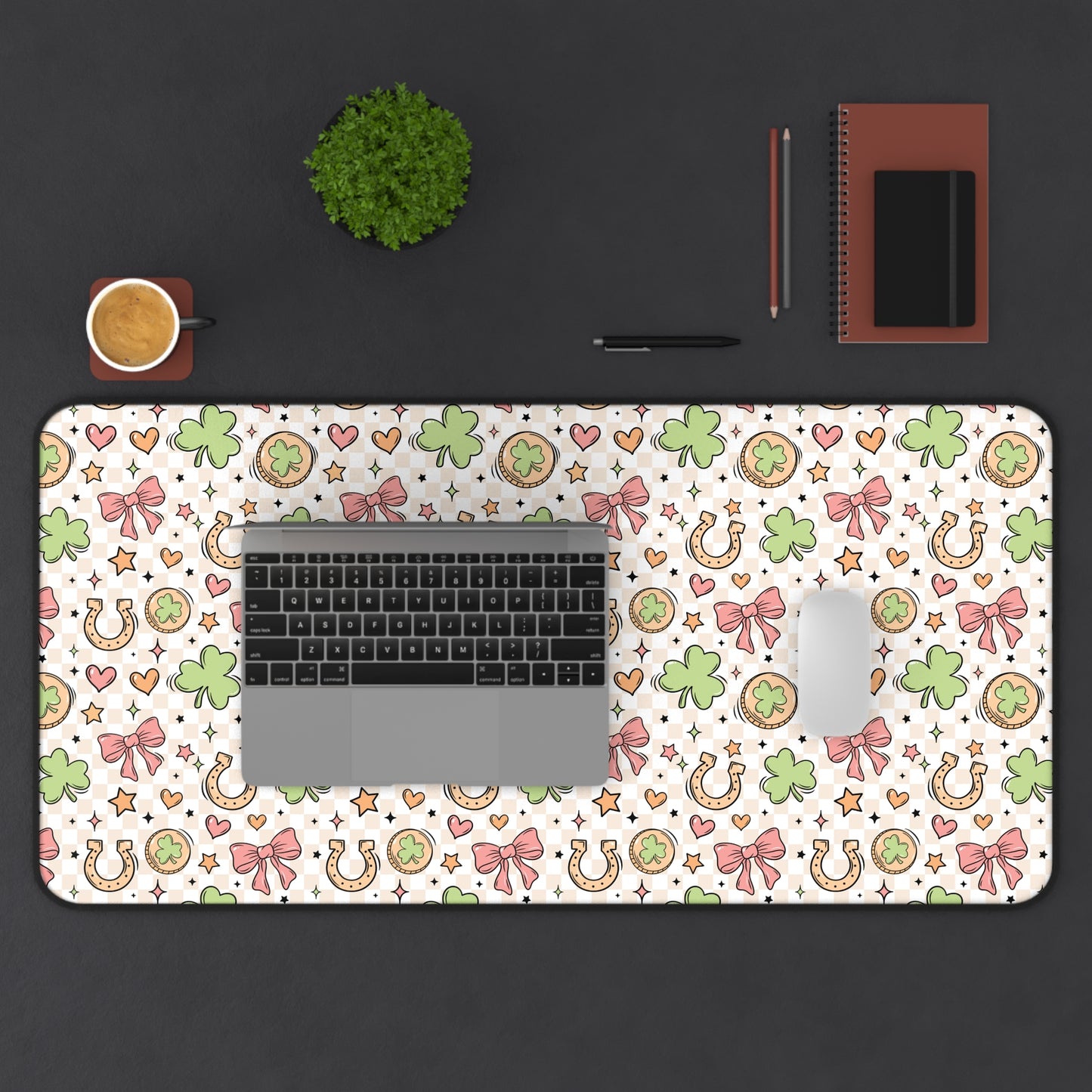 St. Patty's Bows Desk Mat