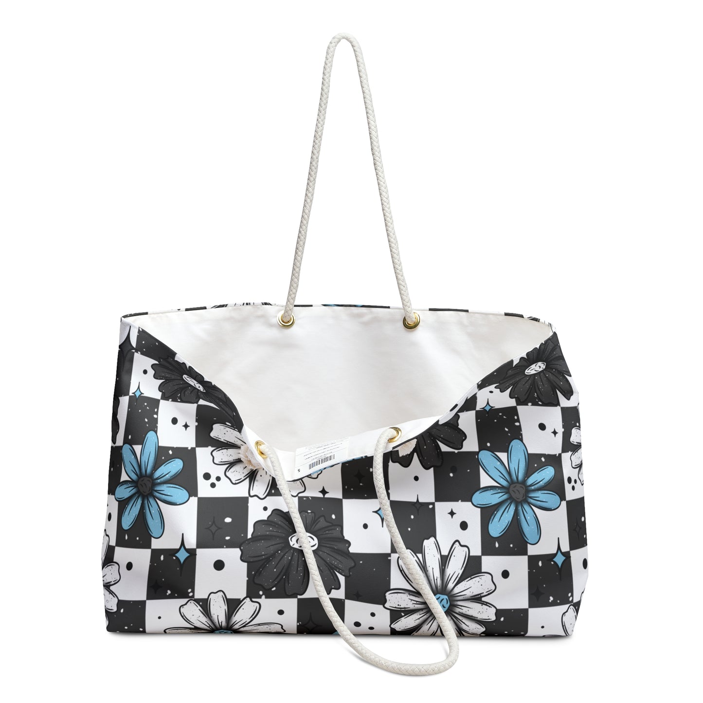Floral Checkers Weekender Bag - Eco-Friendly Travel Tote