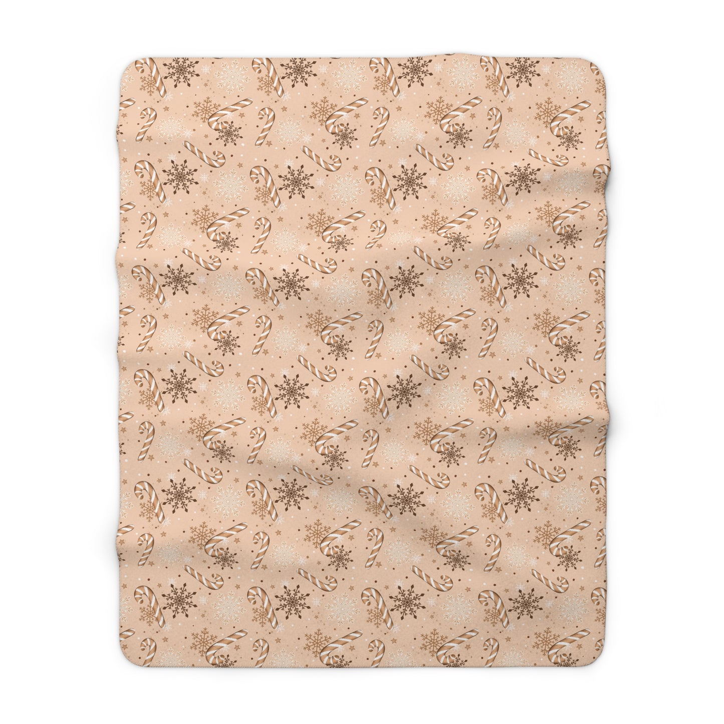 Candy Cane Snowflakes Sherpa Fleece Blanket