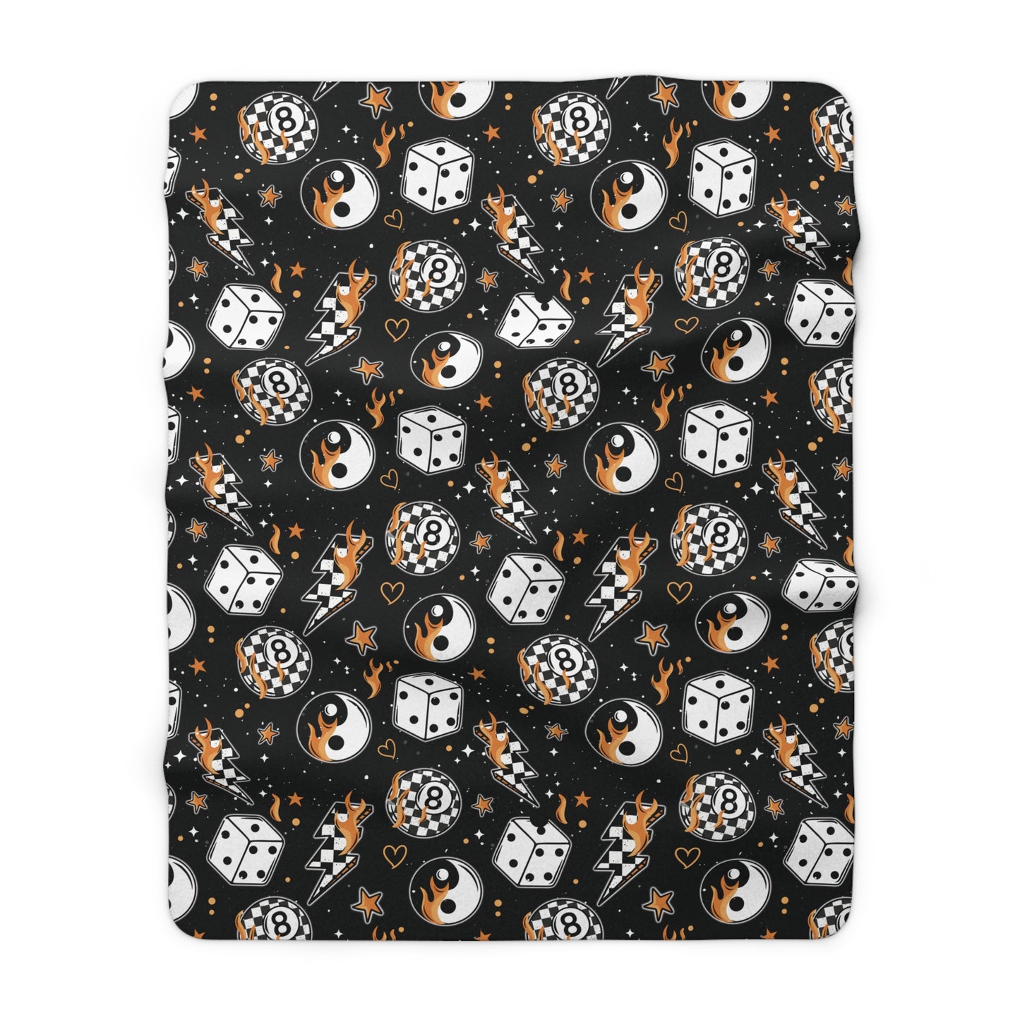 Magic Eightball Checker Sherpa Fleece Blanket