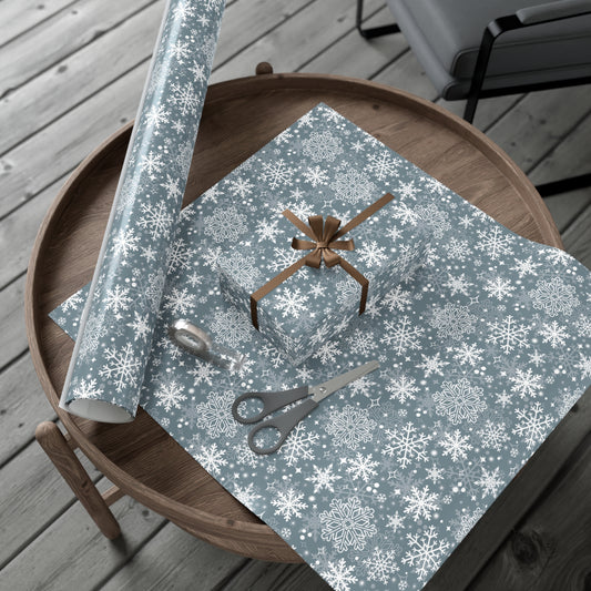 Snowy Flakes Gift Wrap Papers