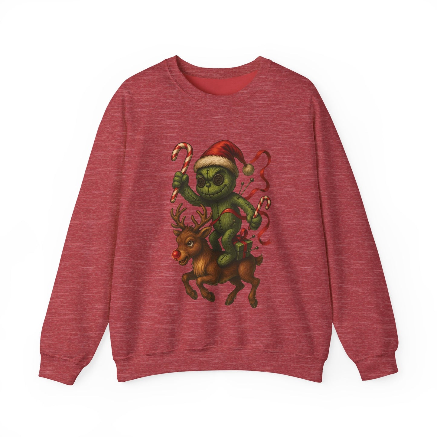 Voodoo Reindeer Rider Crewneck Sweatshirt, Christmas Sweatshirt, Unisex Pullover, Gift for Friends