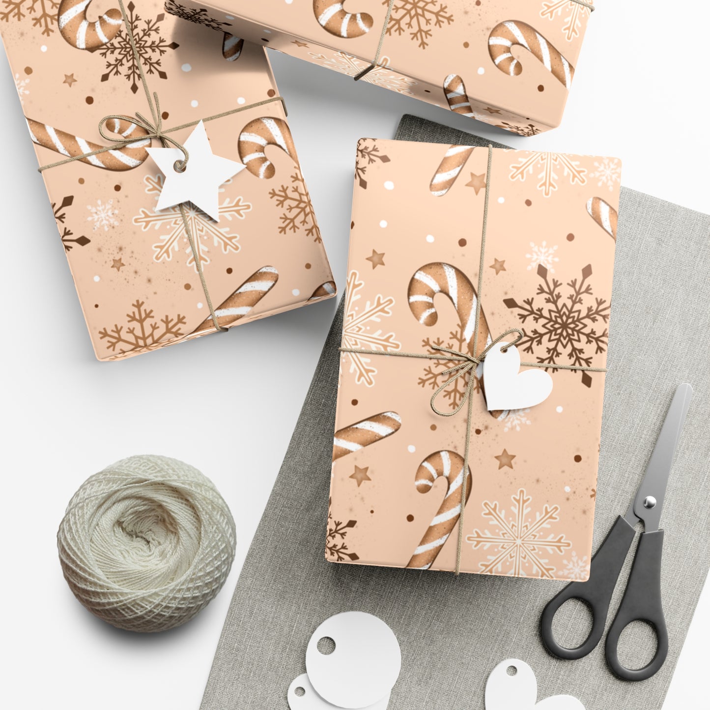Candy Canes and Snowflakes Gift Wrap Papers