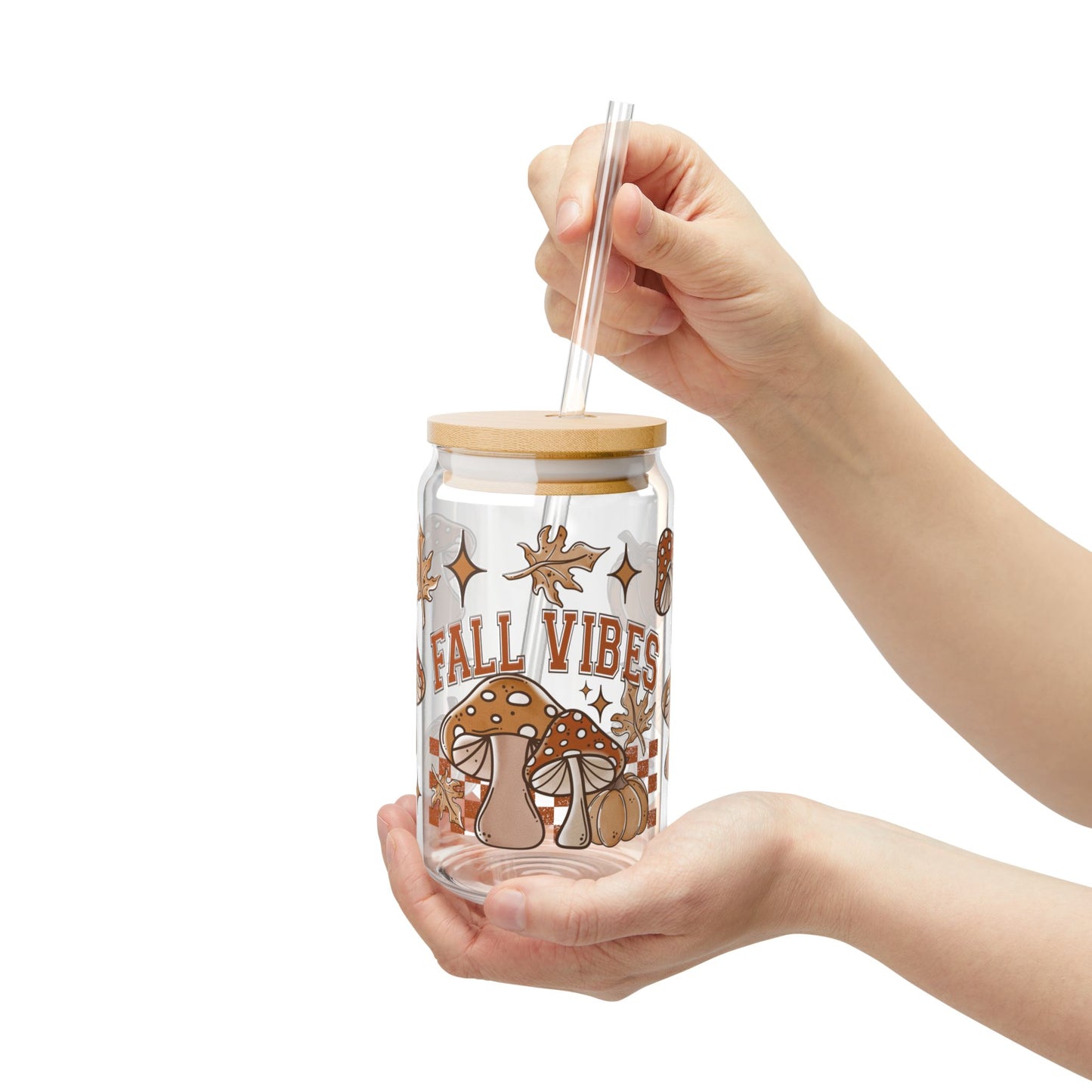 Fall Vibes Sipper Glass, 16oz