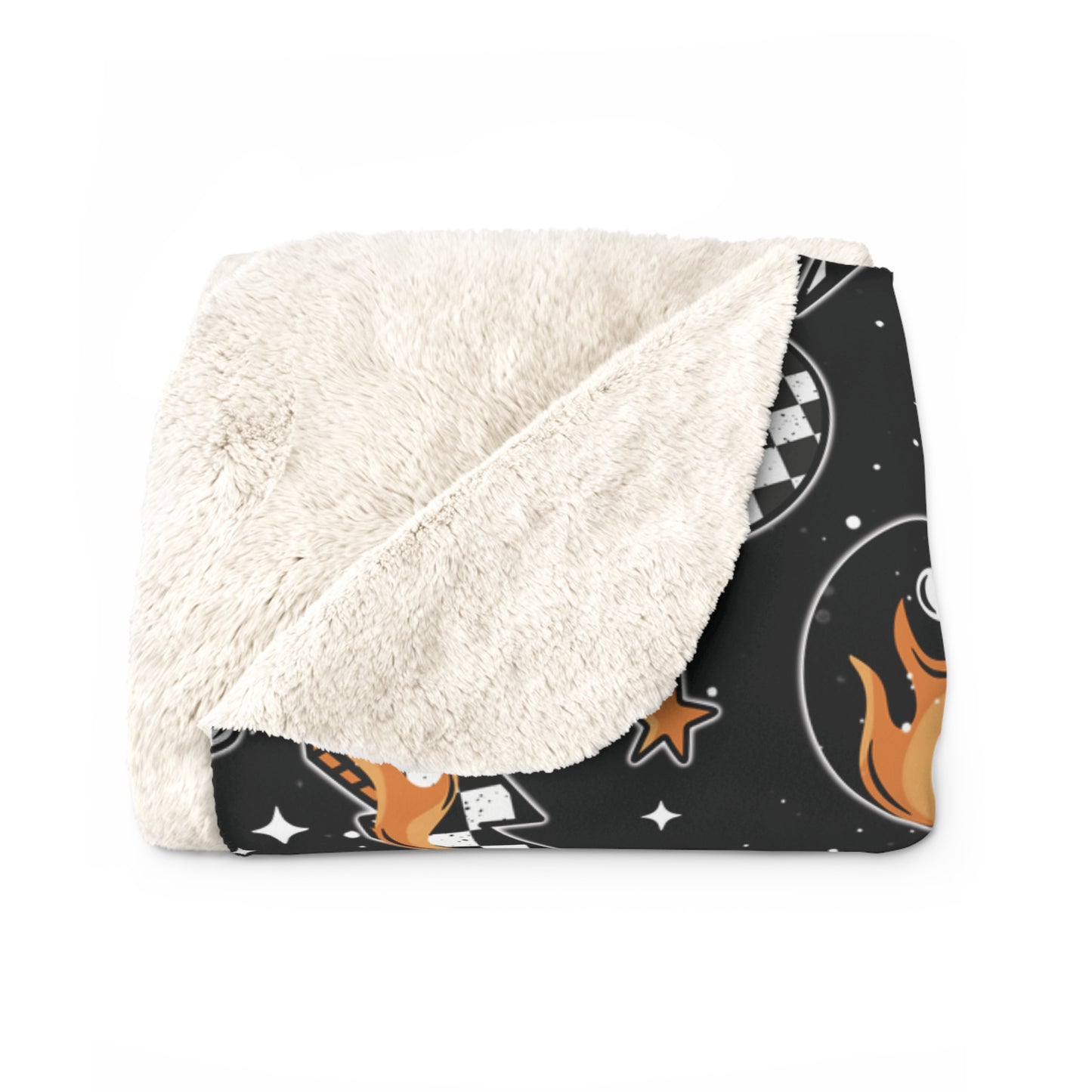 Magic Eightball Checker Sherpa Fleece Blanket