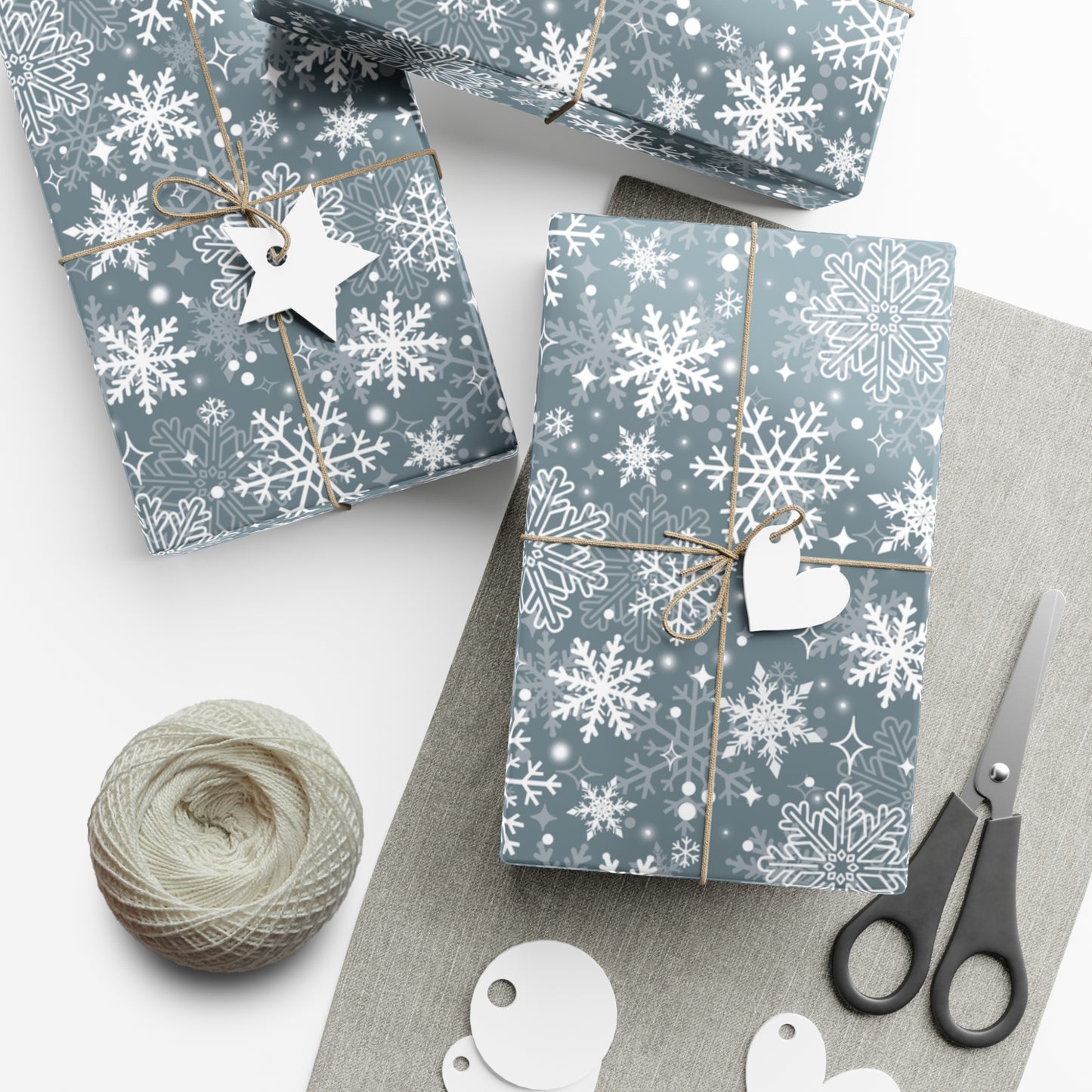 Snowy Flakes Gift Wrap Papers