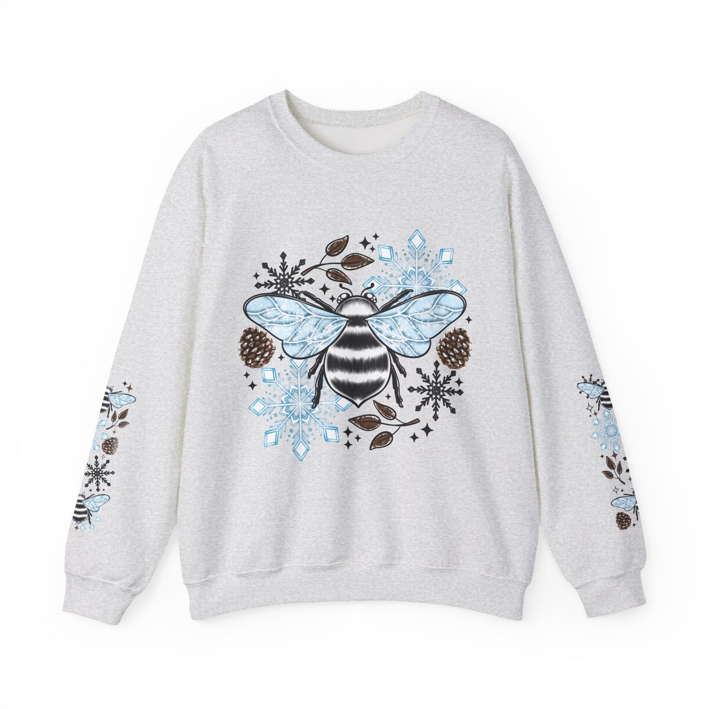 Winter Bee w Sleeves Crewneck Sweatshirt