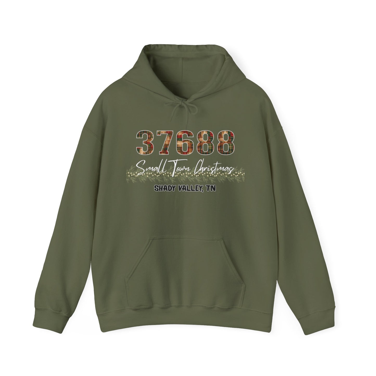 Small Town Christmas Hoodie - Shady Valley | Cozy Winter Apparel, Gift for Him/Her, Holiday Outfit, Family Gathering Clothes