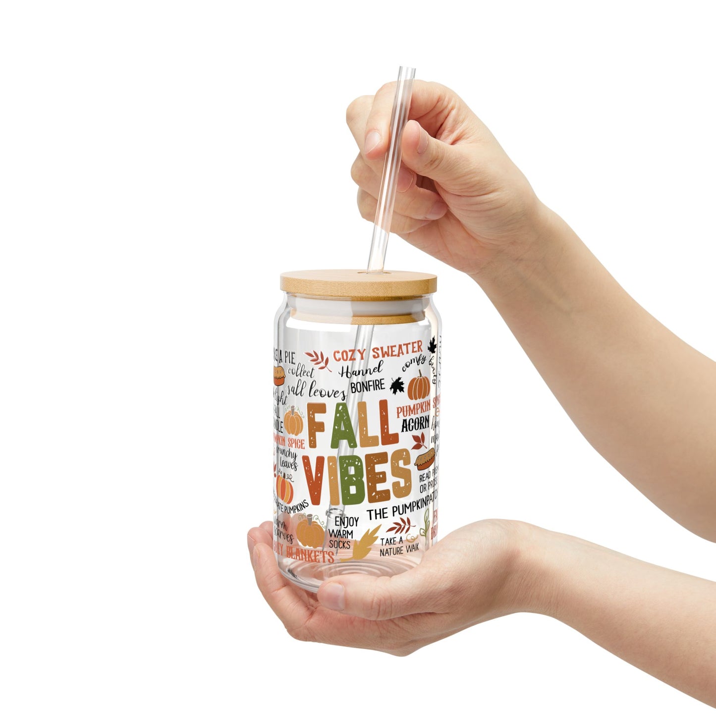 Fall Vibes Sipper Glass, 16oz