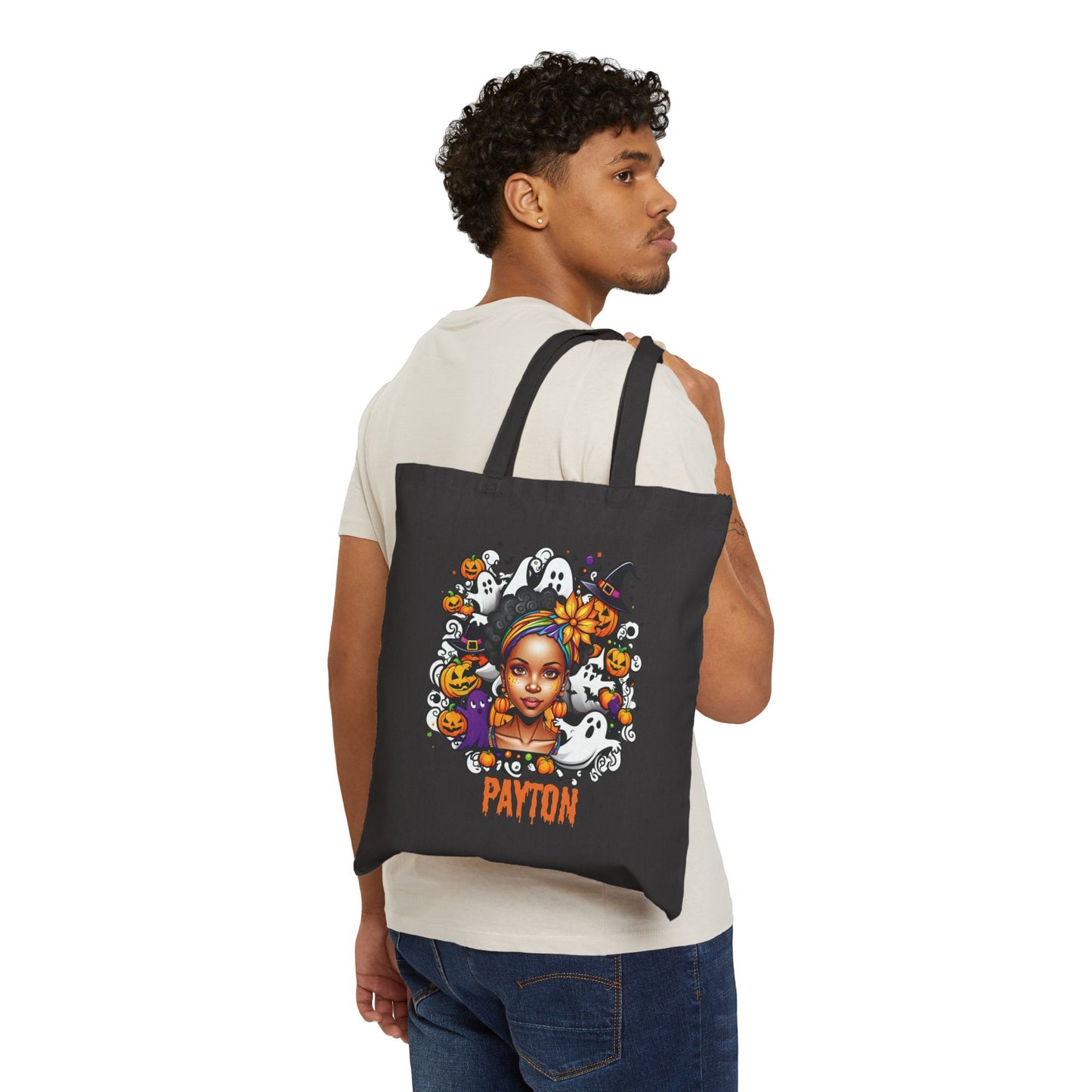 Personalized Ghost Skeleton Holloween Treat Bag - Payton