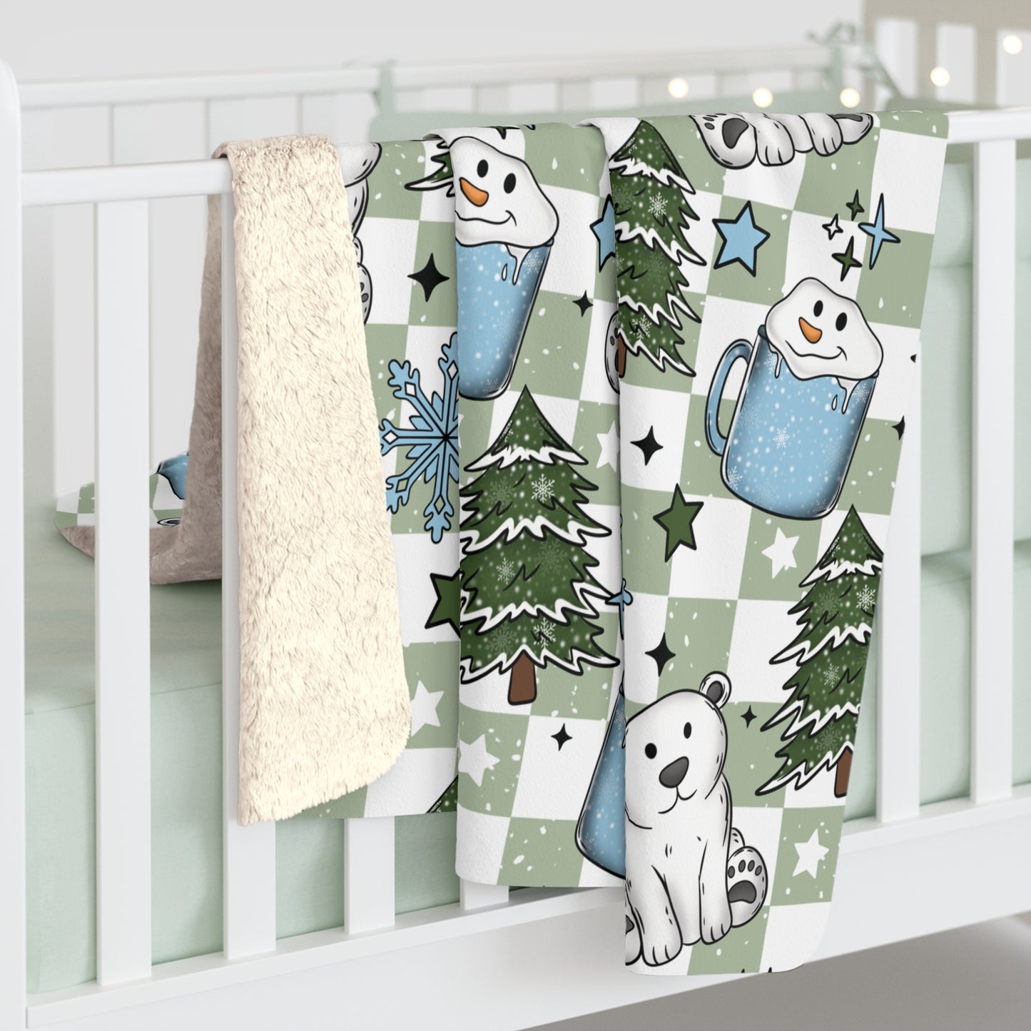 Winter Bear Sherpa Fleece Blanket